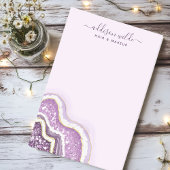 Post-it® Améthyste Violet Paillettes Agate Géode Luxe Chic