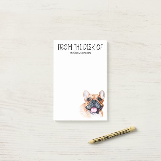 Post-it® Amour de Bulldog (Sur un bureau)