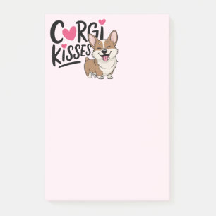 Post-it® Amour de Corgi Cœurs Roses Amoureux de Chiens