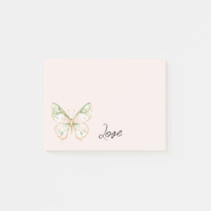Post-it® Amour Papillon Rose Fushia Vert Menthe Or