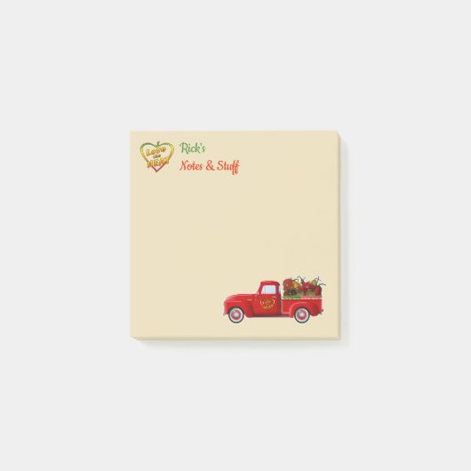 Post-it® Amour personnalisé la chaleur Petit Camion rouge (Devant)