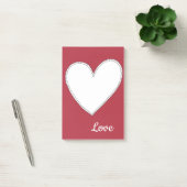 Post-it® Amour Rouge Uni avec Cœur Blanc (Bureau)