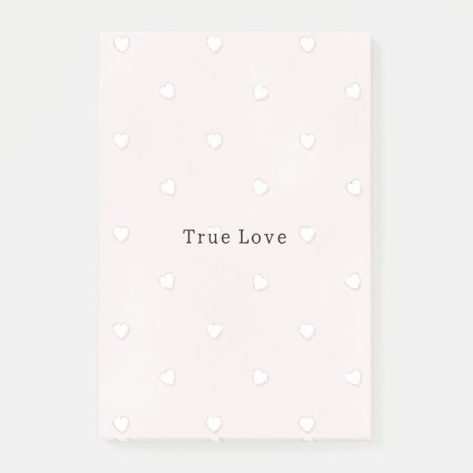 Post-it® Amour Véritable Romantique Cœurs Blancs Rose Saint (Devant)