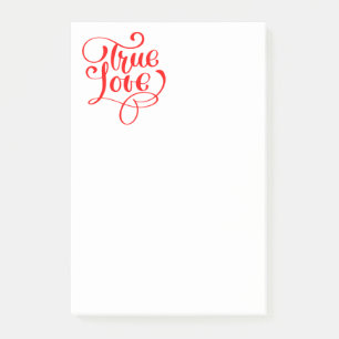 Post-it® Amour Véritable Typographie Rouge et Blanche Maria