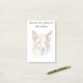 Post-it® Amoureux de Basenji Chien Monogrammé (Sur un bureau)