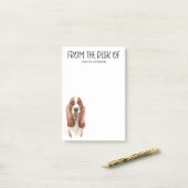 Post-it® Amoureux de Basset Hound (Sur un bureau)