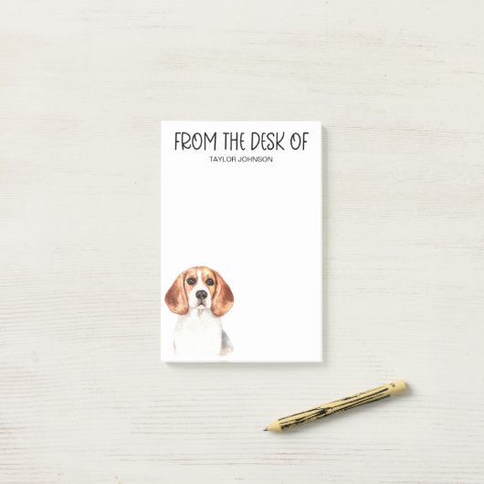 Post-it® Amoureux de Beagle (Sur un bureau)