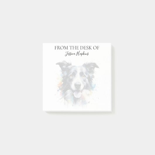Post-it® Amoureux de Border Collie Chien Monogrammé (Devant)