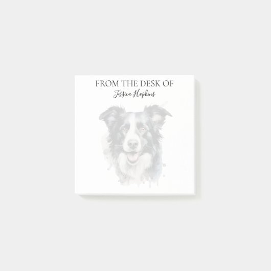 Post-it® Amoureux de Border Collie Chien Monogrammé (Devant)