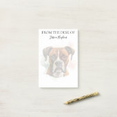 Post-it® Amoureux de Boxer Chien Monogrammé (Sur un bureau)