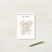 Post-it® Amoureux de Boxer Chien Monogrammé (Sur un bureau)