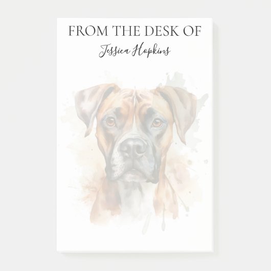 Post-it® Amoureux de Boxer Chien Monogrammé (Devant)