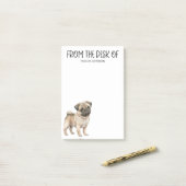 Post-it® Amoureux de Pug (Sur un bureau)