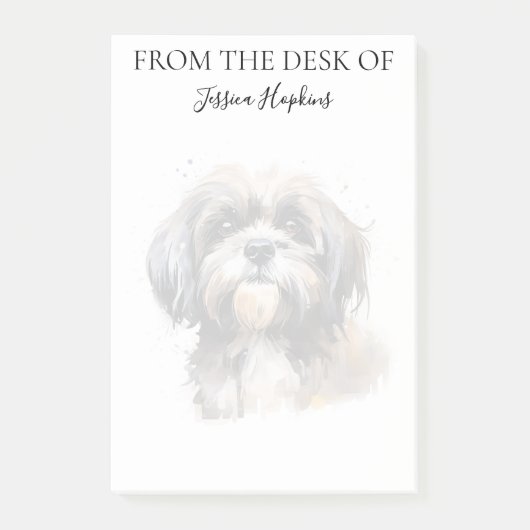 Post-it® Amoureux de Shih Tzu Chien Monogrammé (Devant)