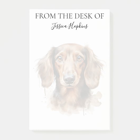 Post-it® Amoureux de Teckel Monogrammé Chien (Devant)