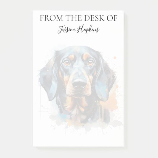 Post-it® Amoureux de Teckel Monogrammé Chien (Devant)