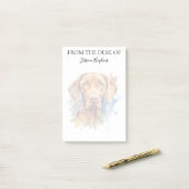 Post-it® Amoureux de Vizsla Chien Monogrammé (Sur un bureau)