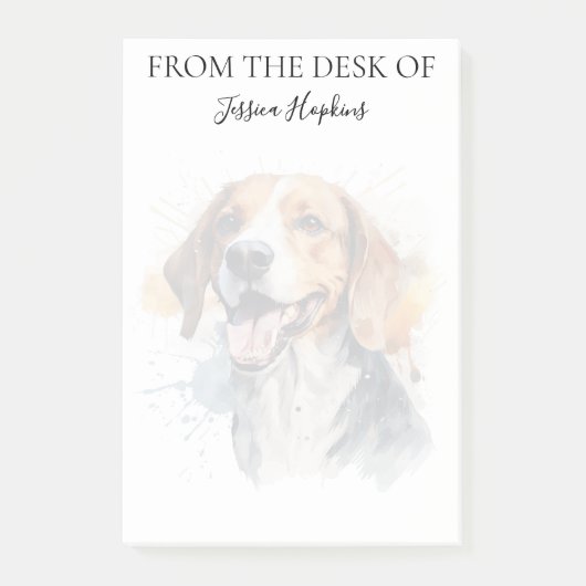 Post-it® Amoureux du Beagle Chien Monogrammé (Devant)