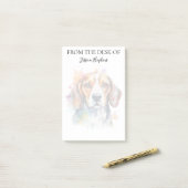 Post-it® Amoureux du Beagle Chien Monogrammé (Sur un bureau)