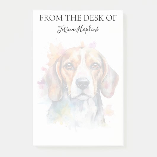 Post-it® Amoureux du Beagle Chien Monogrammé (Devant)