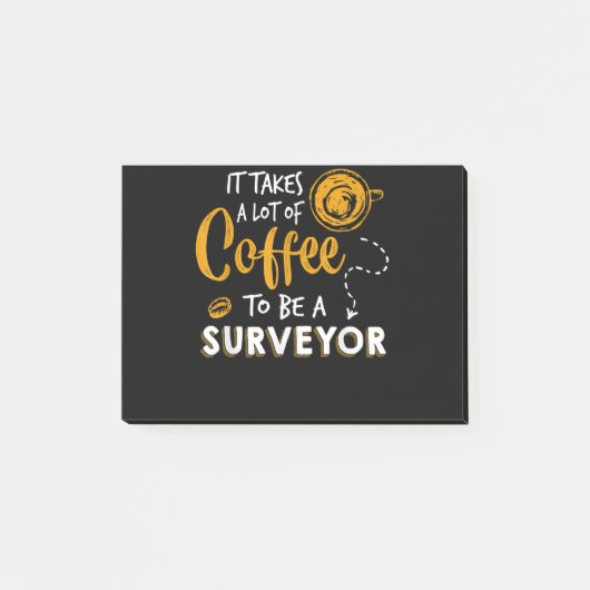 Post-it® Amoureux du café Funny Surveyor Ingénieur Construc (Devant)