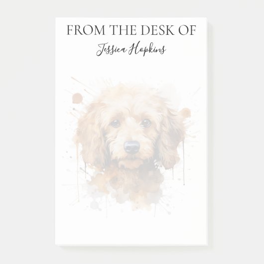 Post-it® Amoureux du Caniche Monogrammé Chien (Devant)