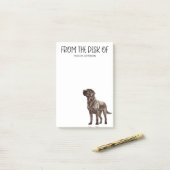 Post-it® Amoureux du Labrador Chocolat (Sur un bureau)