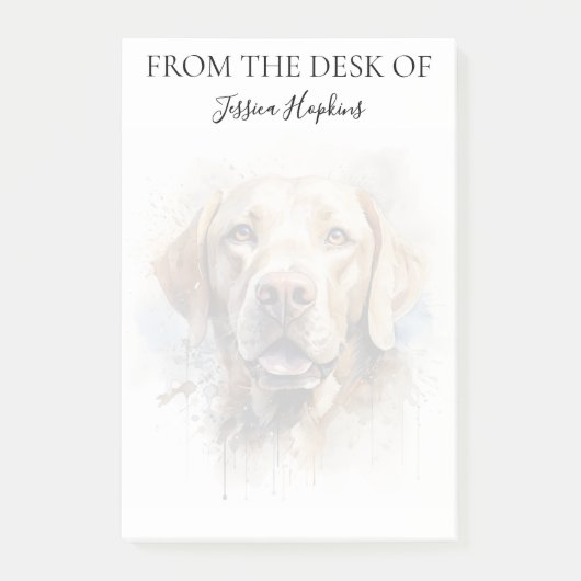 Post-it® Amoureux du Labrador Retriever Chien Monogrammé (Devant)