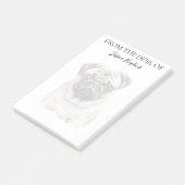 Post-it® Amoureux du Pug Chien Monogrammé (Incliné)