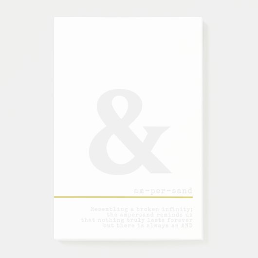 Post-it® Ampersand Musings Typographie minimale (Devant)