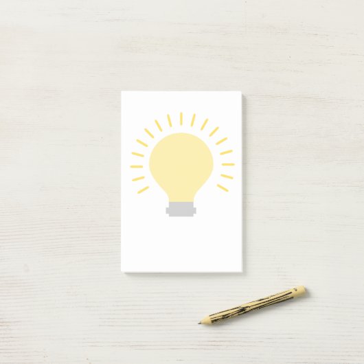 Post-it® Ampoule jaune (Sur un bureau)