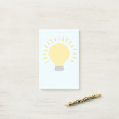 Post-it® Ampoule jaune Aqua (Sur un bureau)
