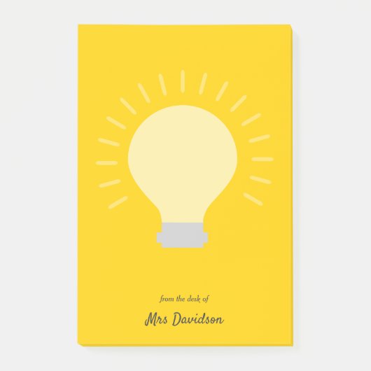 Post-it® Ampoule lumineuse de l'enseignant orange (Devant)