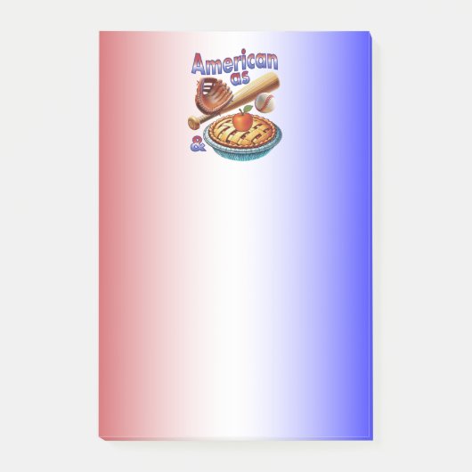 Post-it® Amusant américain comme Baseball & Pomme Pie (Devant)
