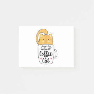 Post-it® Amusant Amoureux des chats de Mug de café orange