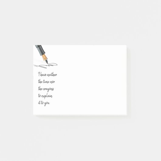 Post-it® Amusant Je n'ai pas le temps, Crayons pour expliqu (Devant)