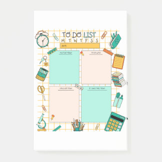 Post-it® Amusants École écolier Vert Orange À faire Liste