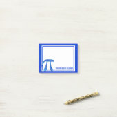 Post-it® Amusement bleu de geek de maths de symbole de Z pi (Sur un bureau)