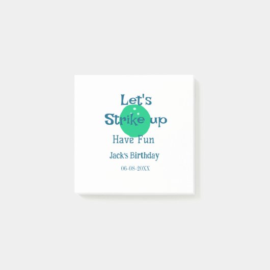 Post-it® Amusons-nous ballon vert nom d'anniversaire (Devant)