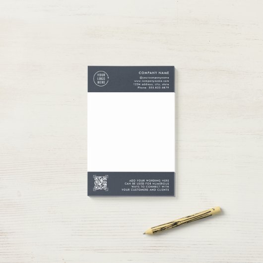 Post-it® Analyse du code QR | Business Logo Professionnel (Sur un bureau)