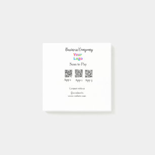 Post-it® Analyser pour payer le logo de l'entreprise Q R co