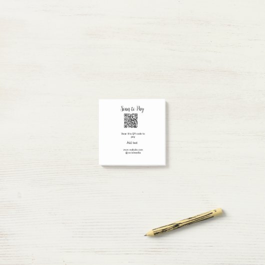 Post-it® Analyser pour payer scanner code QR ajouter des dé (Sur un bureau)