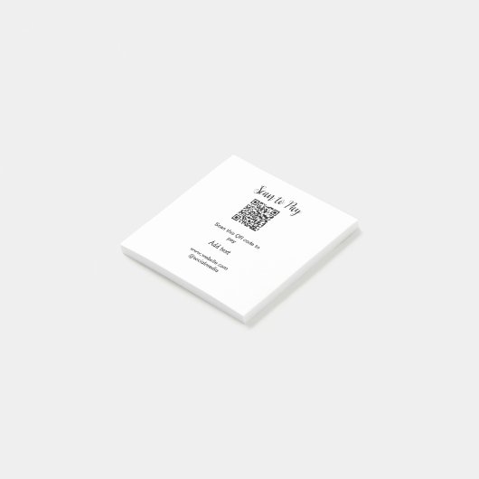 Post-it® Analyser pour payer scanner code QR ajouter des dé (Incliné)