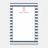 Post-it® Ananas à rayures de la marine Personnalisé (Devant)