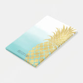 Post-it® Ananas au glam doré Aqua Ombre (Incliné)