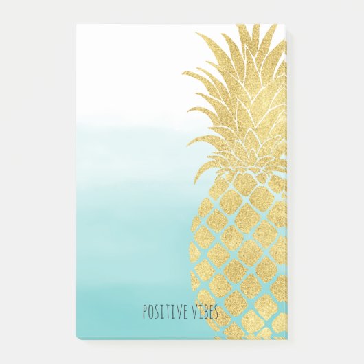 Post-it® Ananas au glam doré Aqua Ombre (Devant)