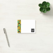 Post-it® Ananas d'or sur le monogramme des rayures | (Bureau)
