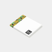 Post-it® Ananas d'or sur le monogramme des rayures | (Incliné)