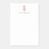 Post-it® Ananas en or Faux Rose personnalisé (Devant)