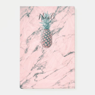 Post-it® Ananas et marbre rose tourbillonnant, chic et tend
